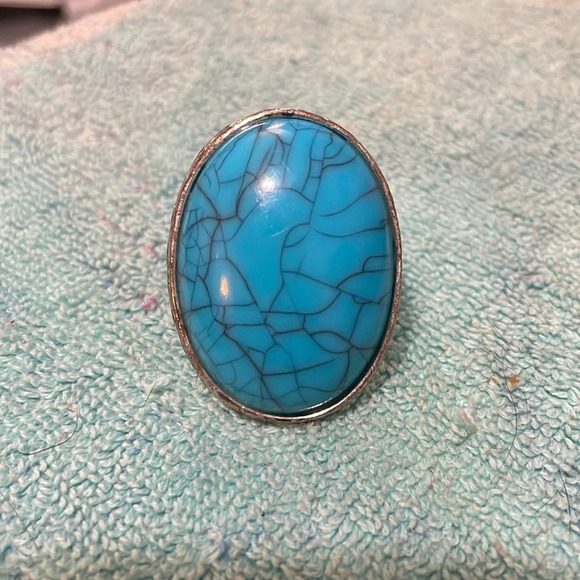 Turquoise and metal ring 💍 - Picture 2 of 6